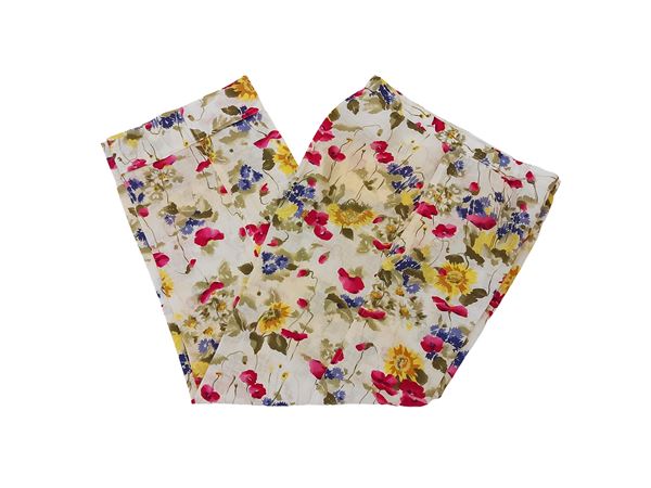 Valentino - Floral fantasy linen trousers
