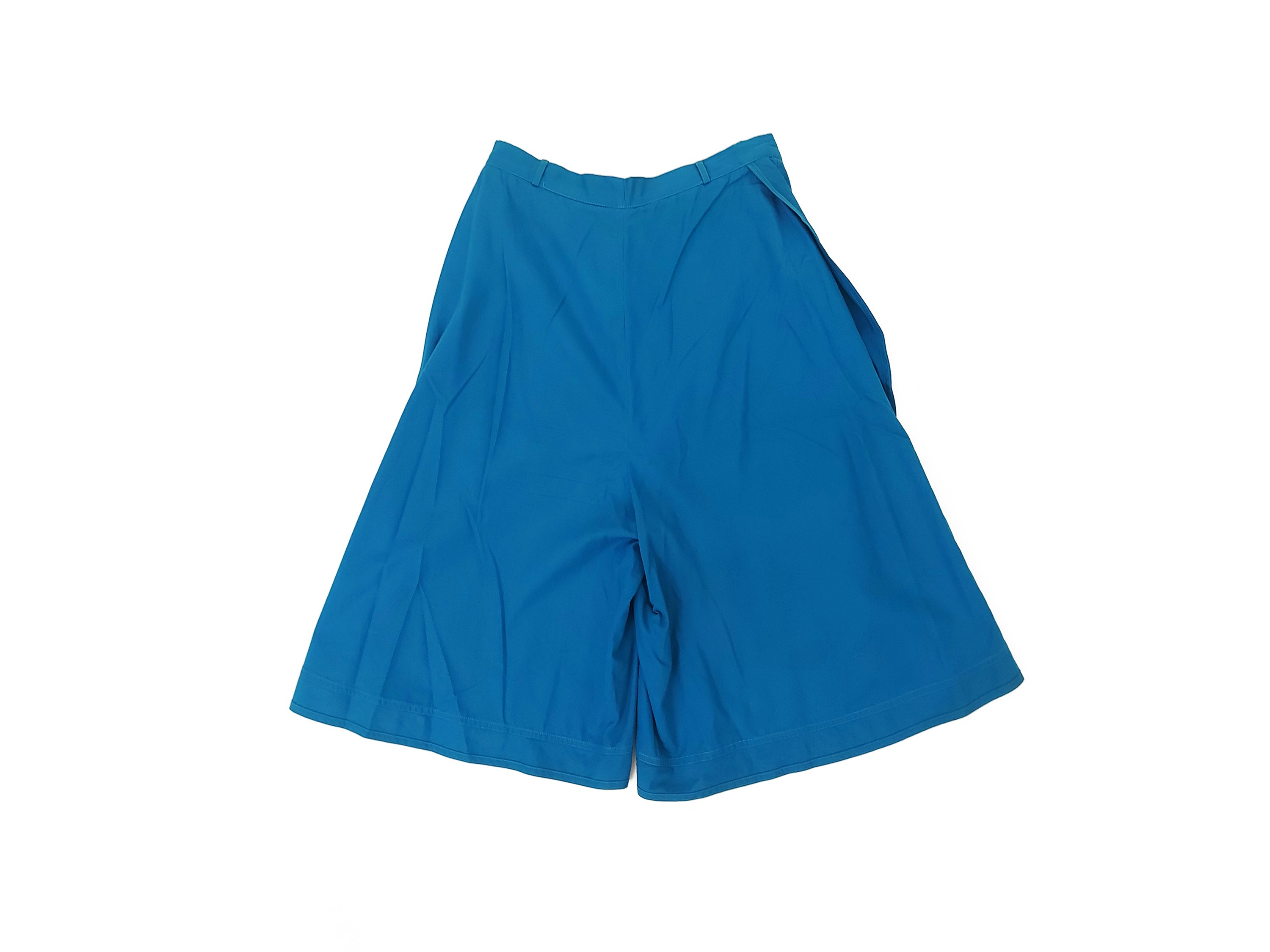 Gianni Versace - Completo gonna-pantalone in seta e blusa in chiffon ceruleo