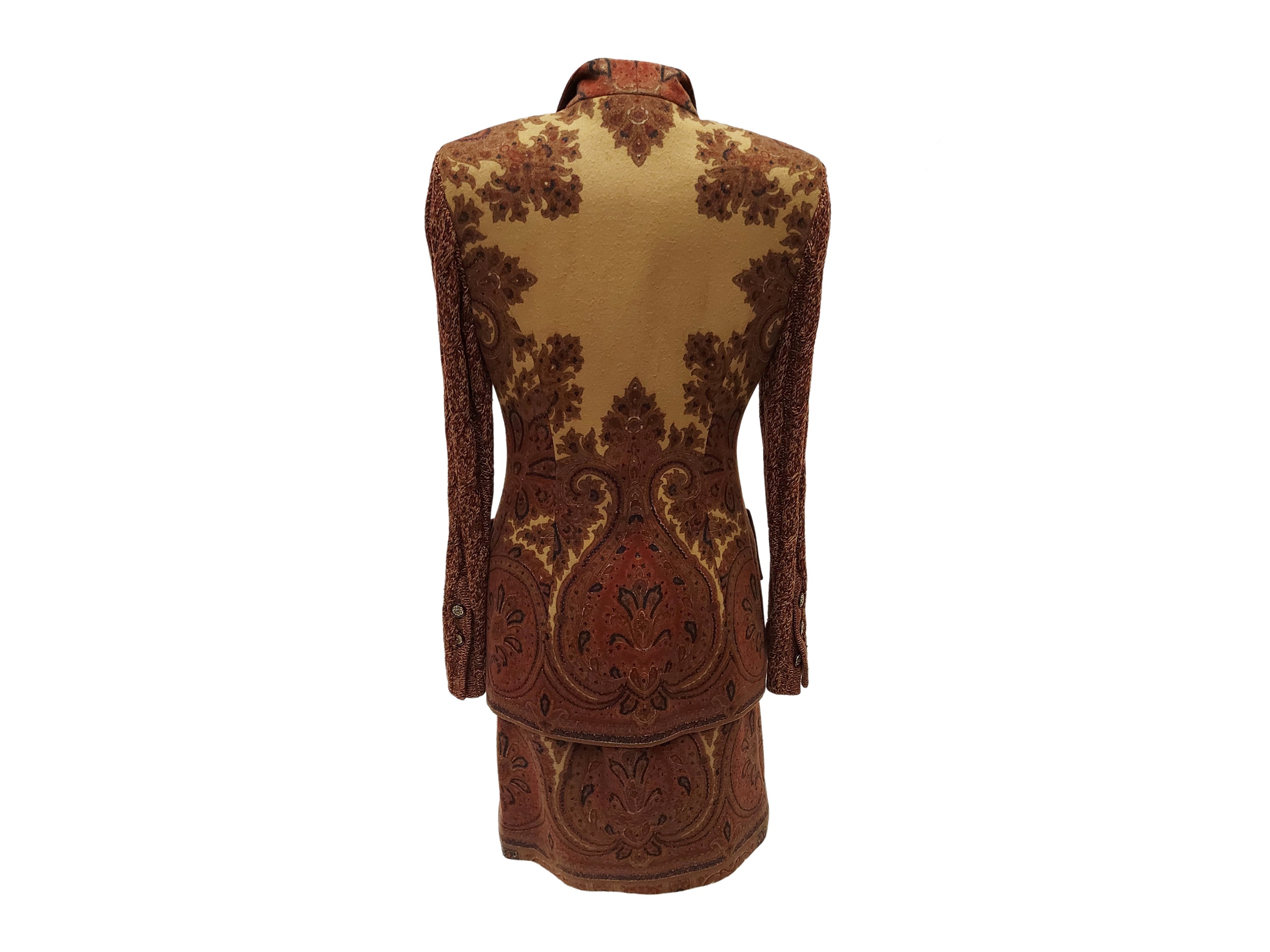 Valentino - Completo tre pezzi in lana fantasia nei toni del marrone