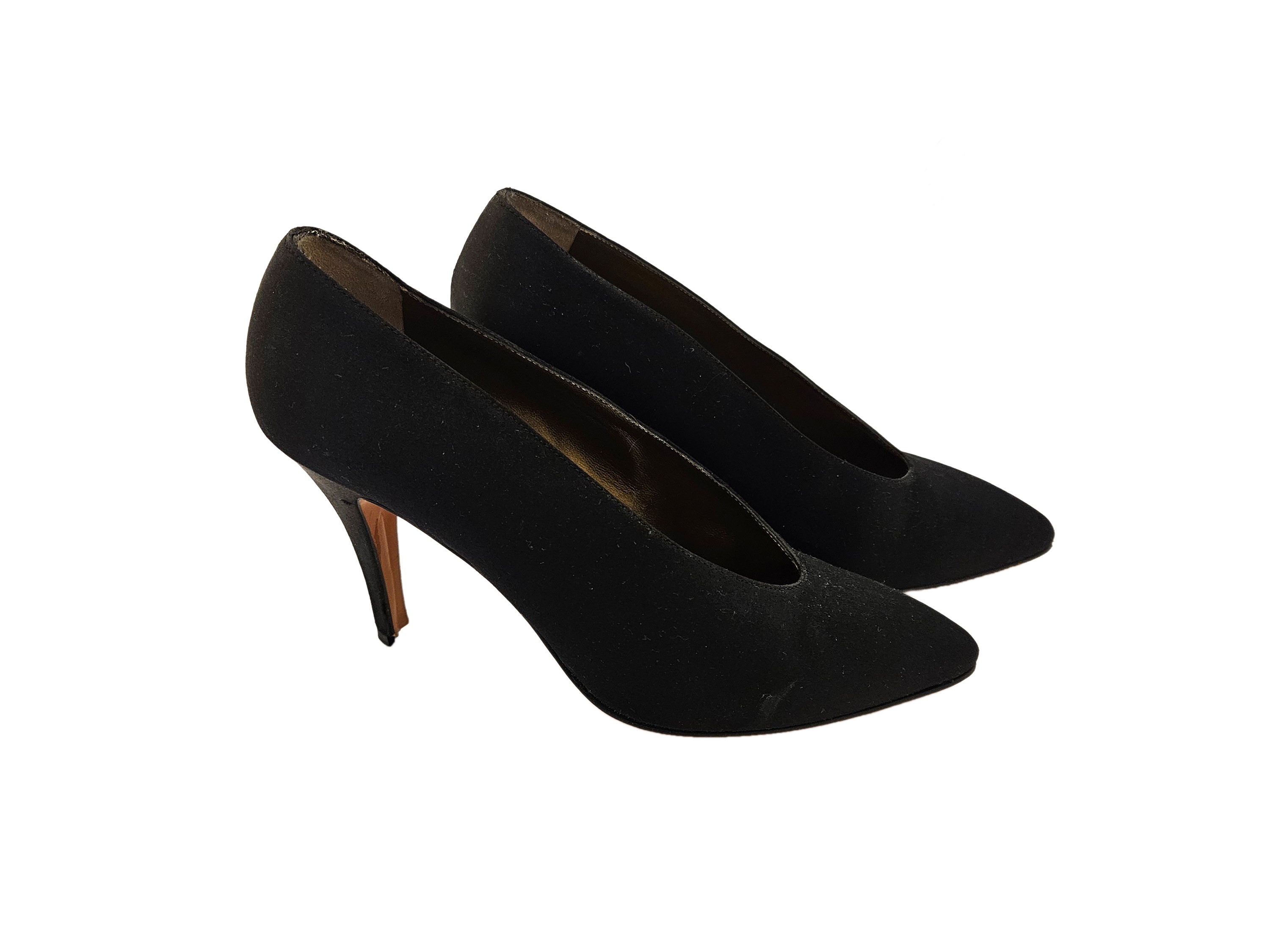 YSL - Decolleté in raso nero