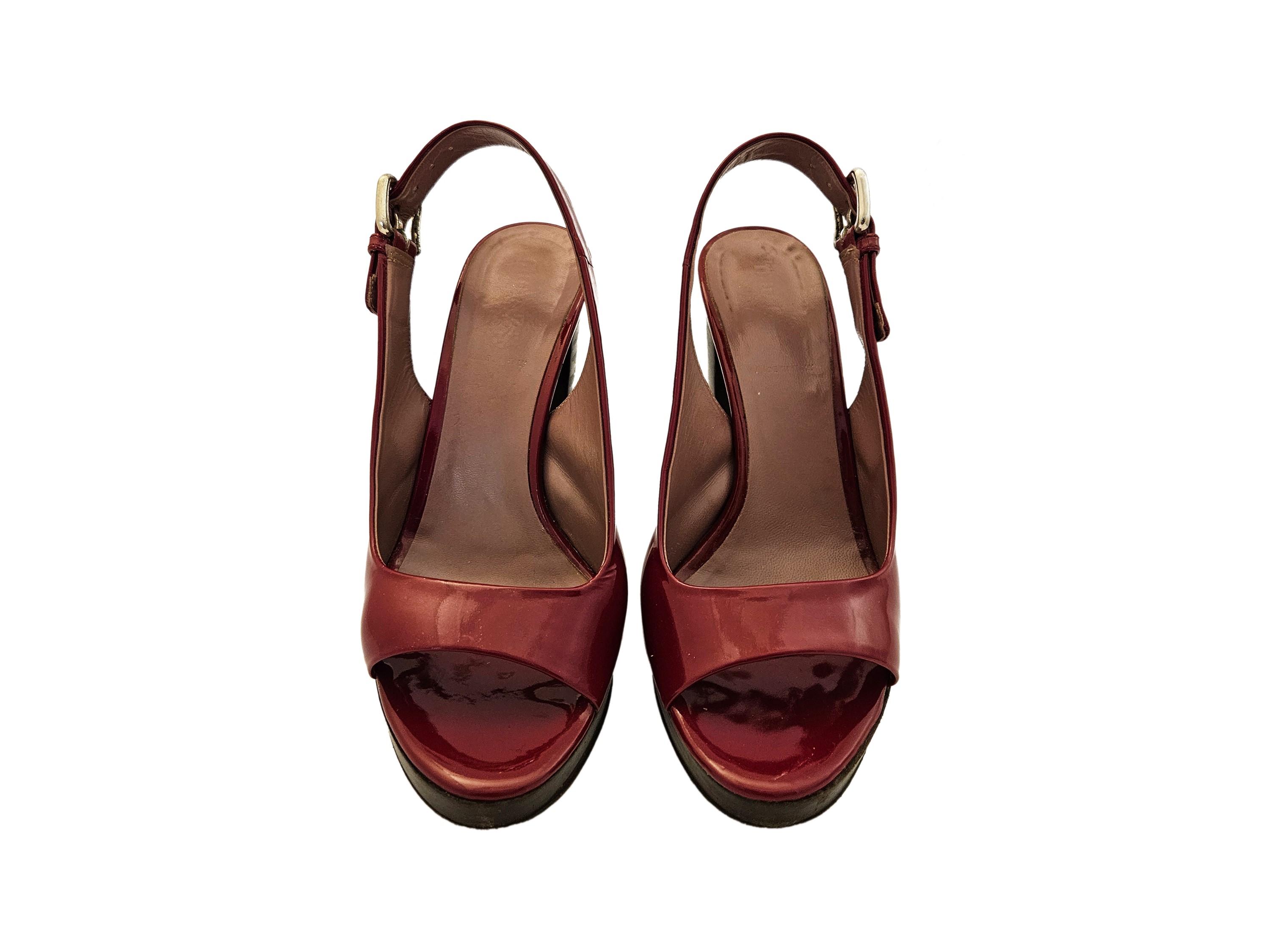 Miu Miu - Sandali con Plateau in Vernice Bordeaux
