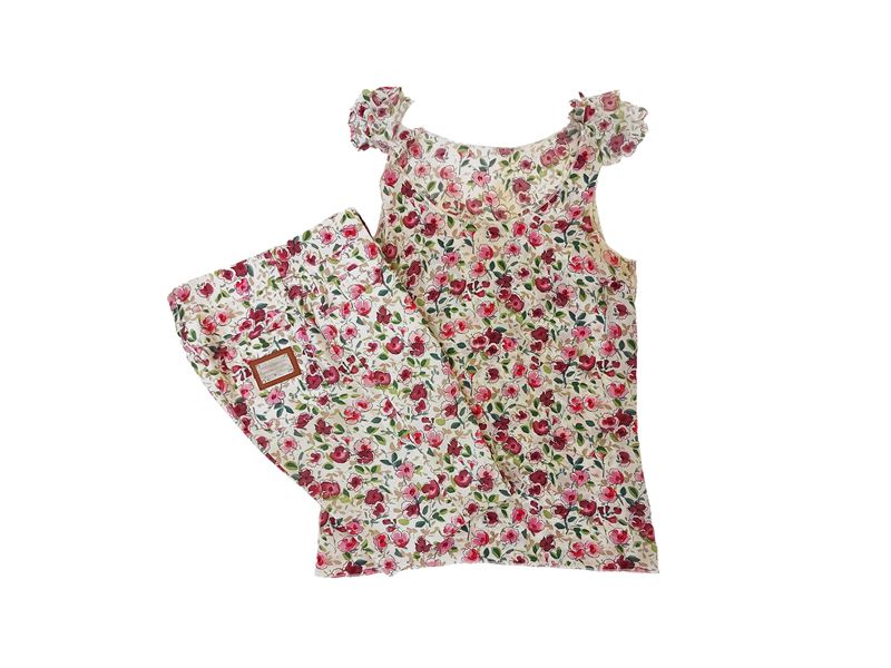 Dolce & Gabbana - Completo Pantaloni e Top in Seta a Motivo Floreale