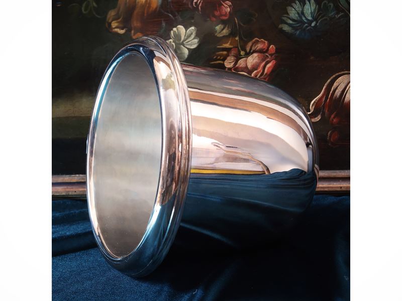 Rinfrescatoio in argento liscio, Ricci & Co Alessandria