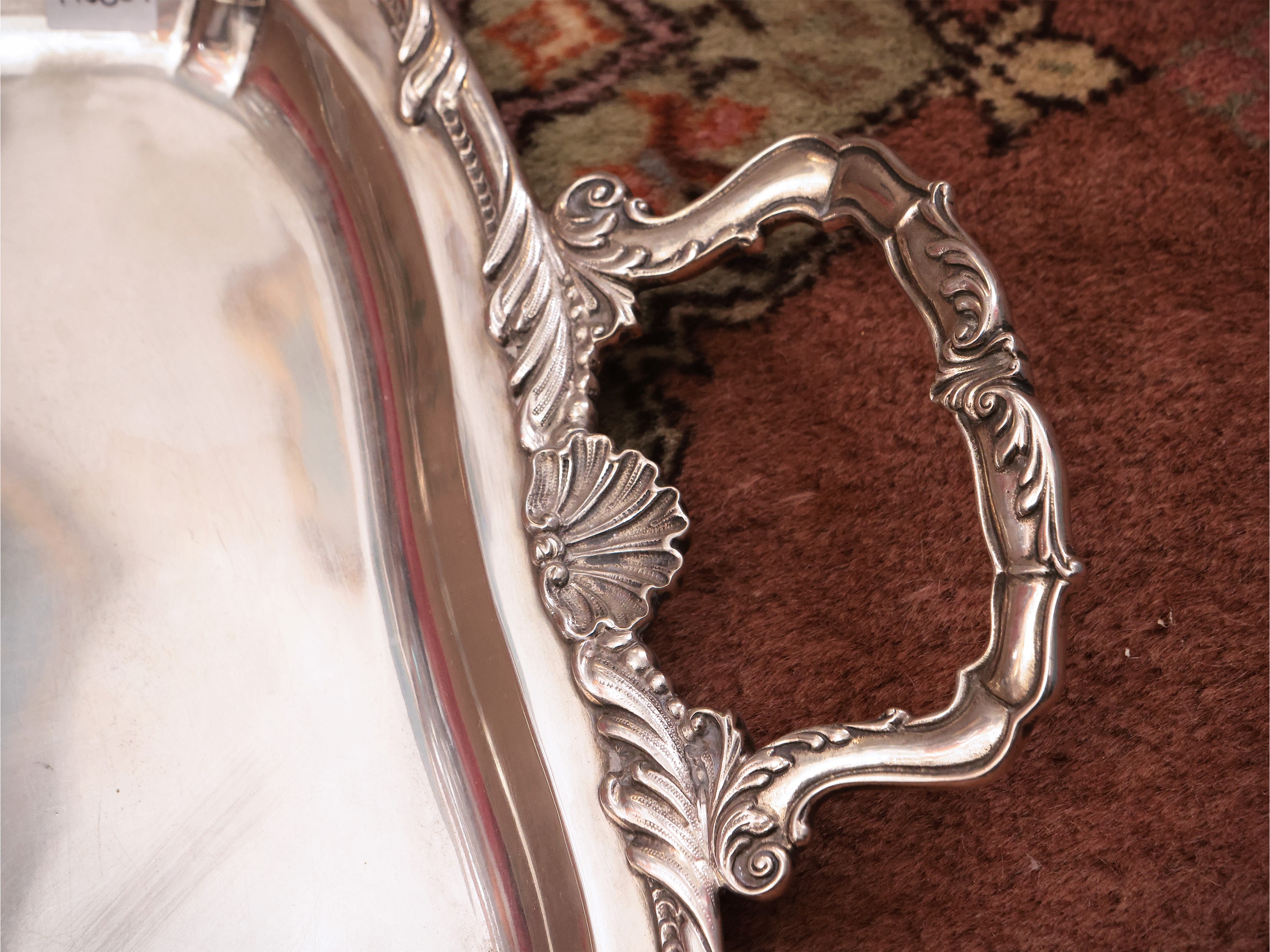 Grande vassoio a guantiera in argento, Zacchetti Alessandria