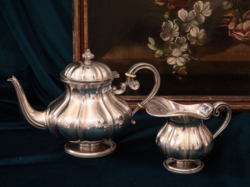 Teiera e lattiera in argento, Cesa Alessandria