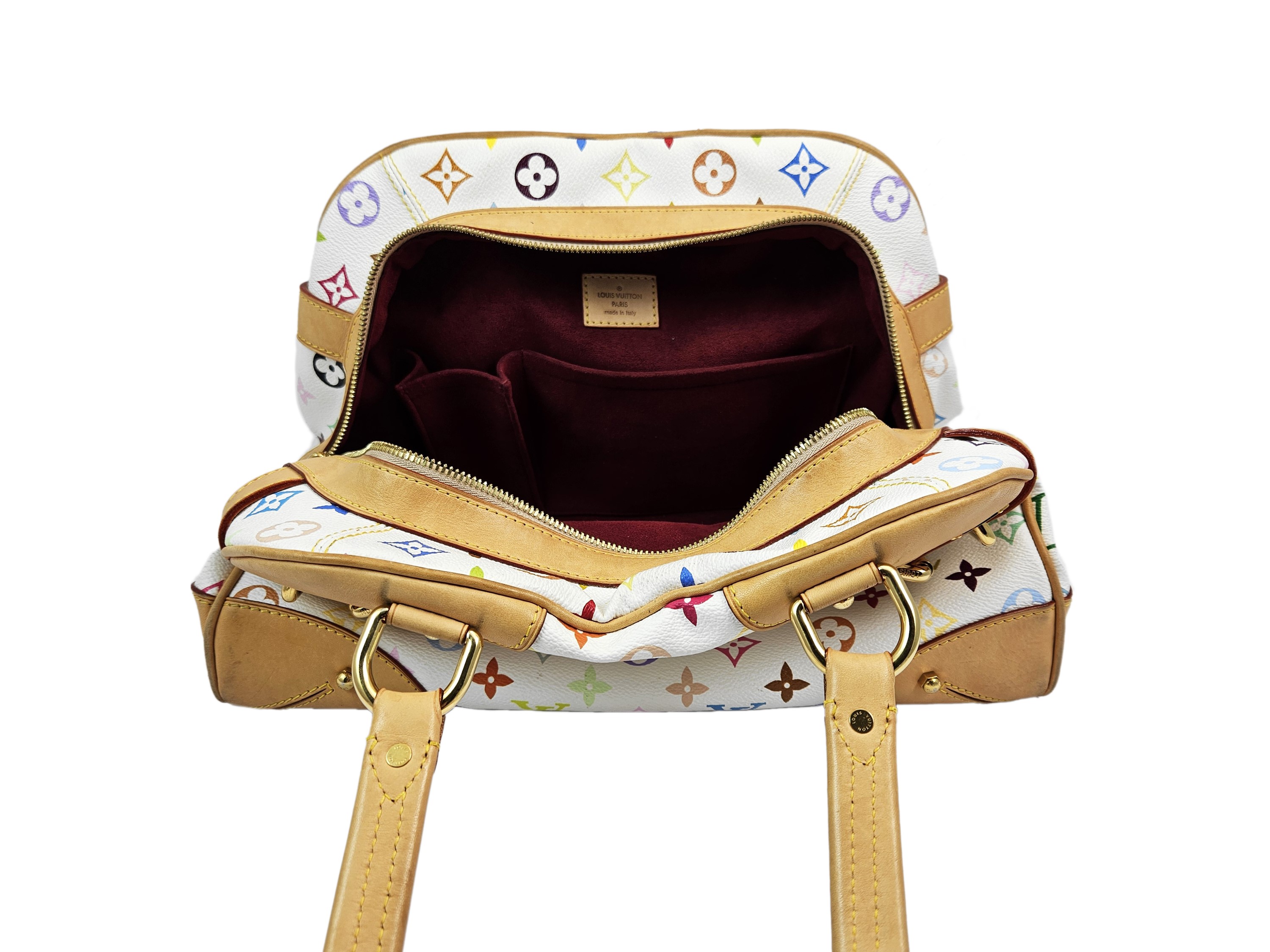 Louis Vuitton - Borsa "Alma" monogram multicolor e vacchetta