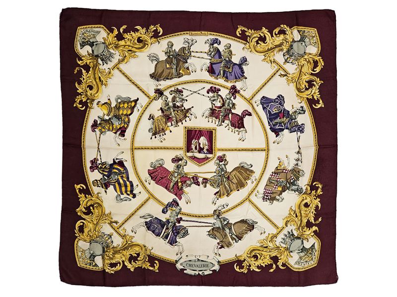 Hermès - Foulard in seta "Chevalerie" by Cathy Latham
