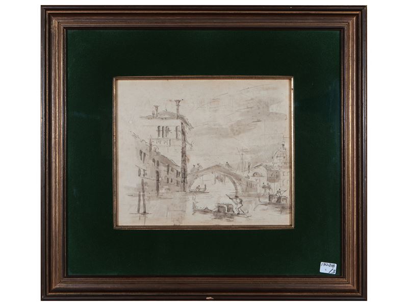 Scuola Veneta del XIX Secolo - Scorci Veneziani