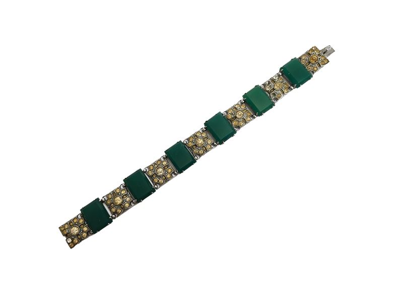 Bracciale d'epoca in metallo bianco