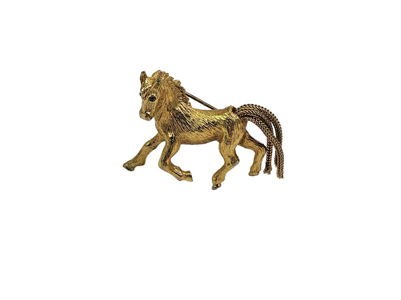 Spilla animalier in metallo golden tone