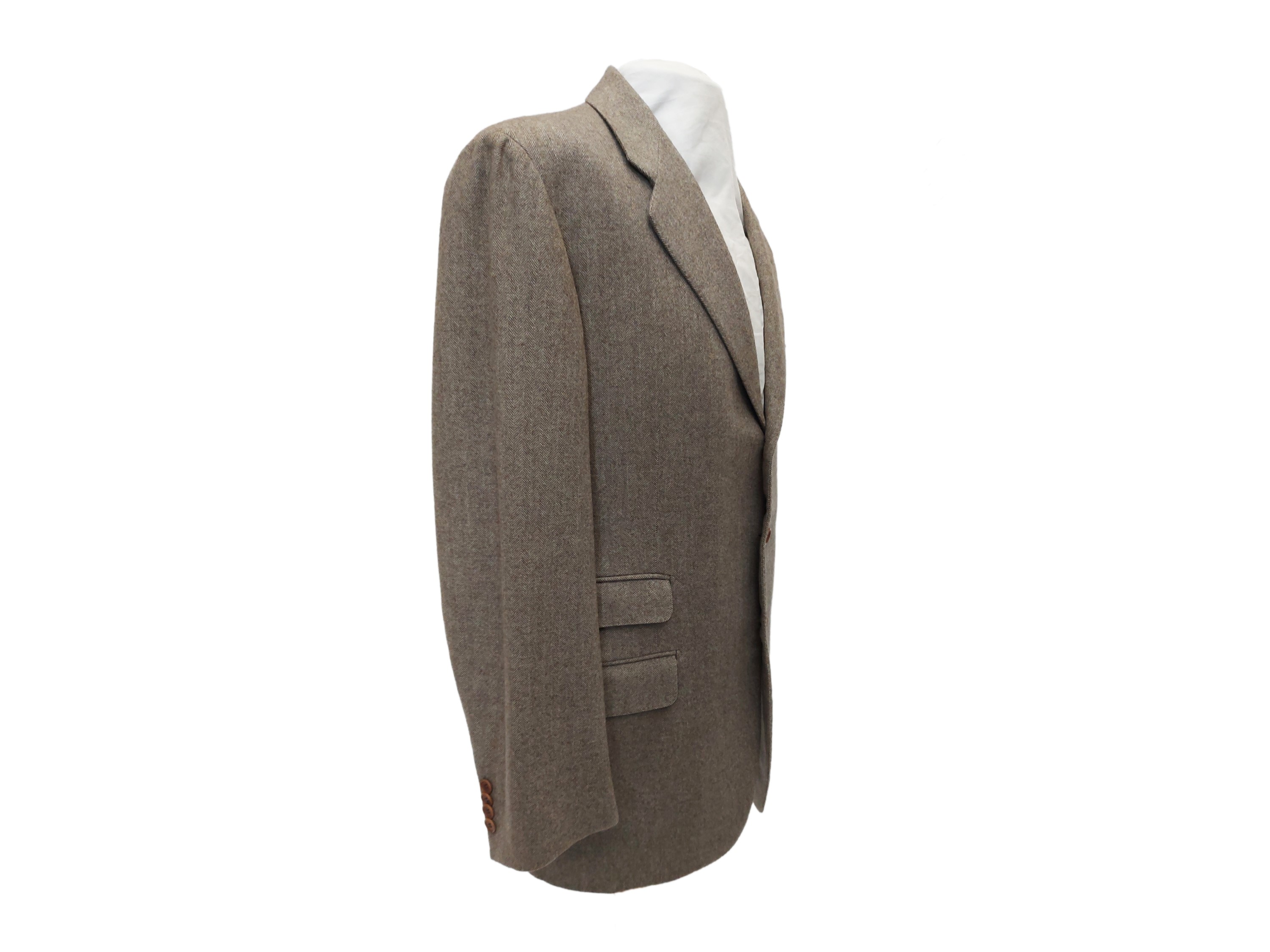 Salvatore Ferragamo - Giacca da Uomo in Lana Beige Spigato