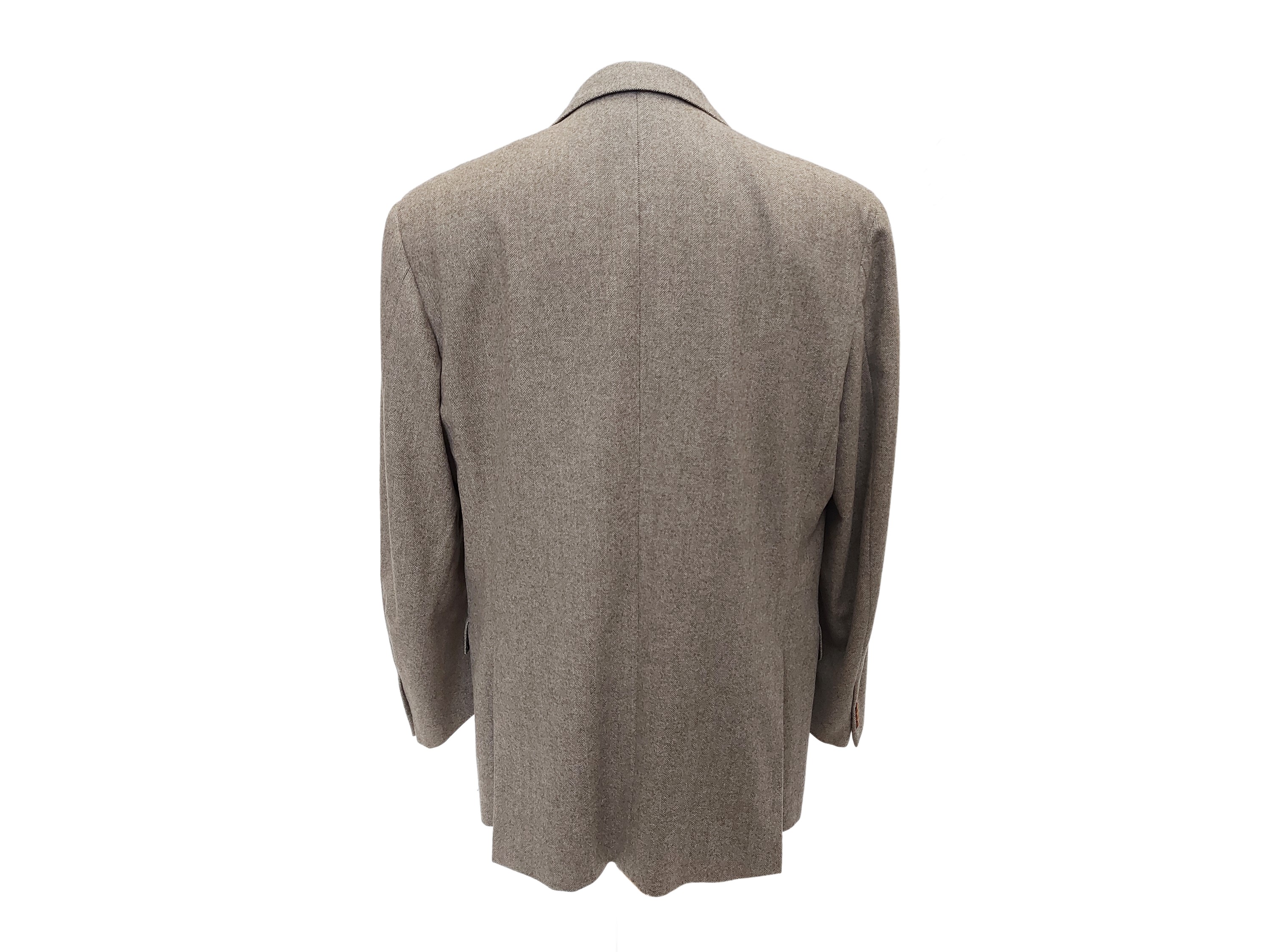 Salvatore Ferragamo - Giacca da Uomo in Lana Beige Spigato