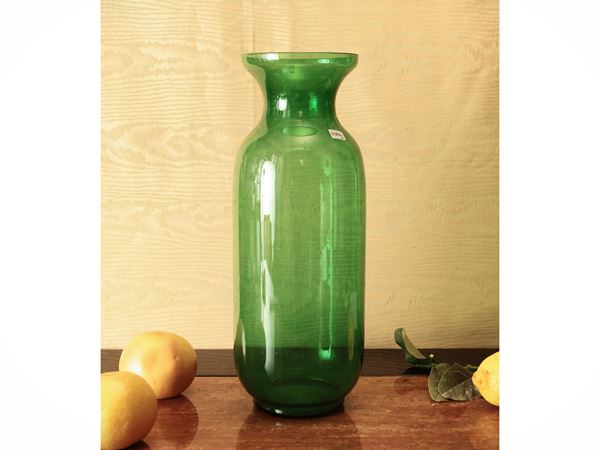 Grande vaso in vetro verde di Empoli