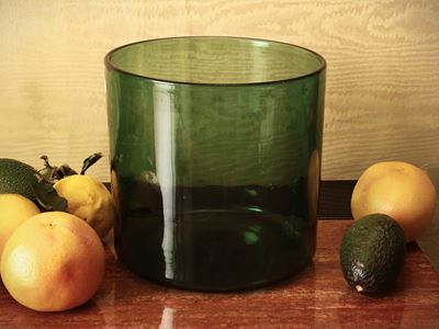Grande Vaso Cilindrico in Vetro Verde di Empoli