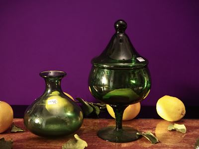 Grande Vaso da Farmacia in Vetro Verde di Empoli