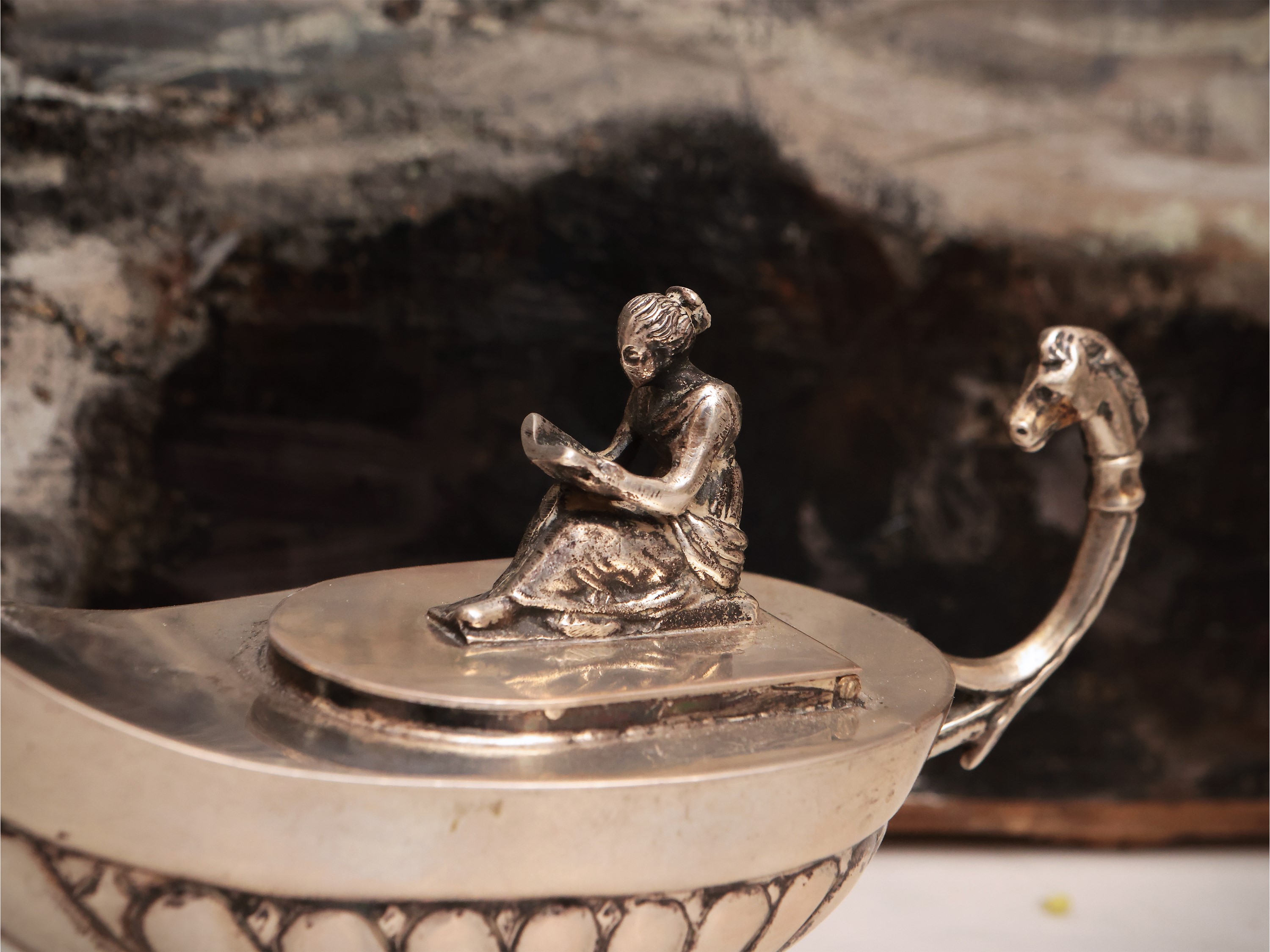 Coppia di lucerne in argento