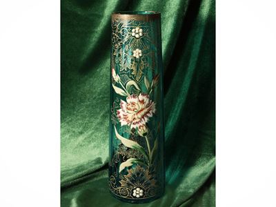Vaso in Vetro Soffiato Azzurro di Gusto Art Deco, Attribuibile a Legras