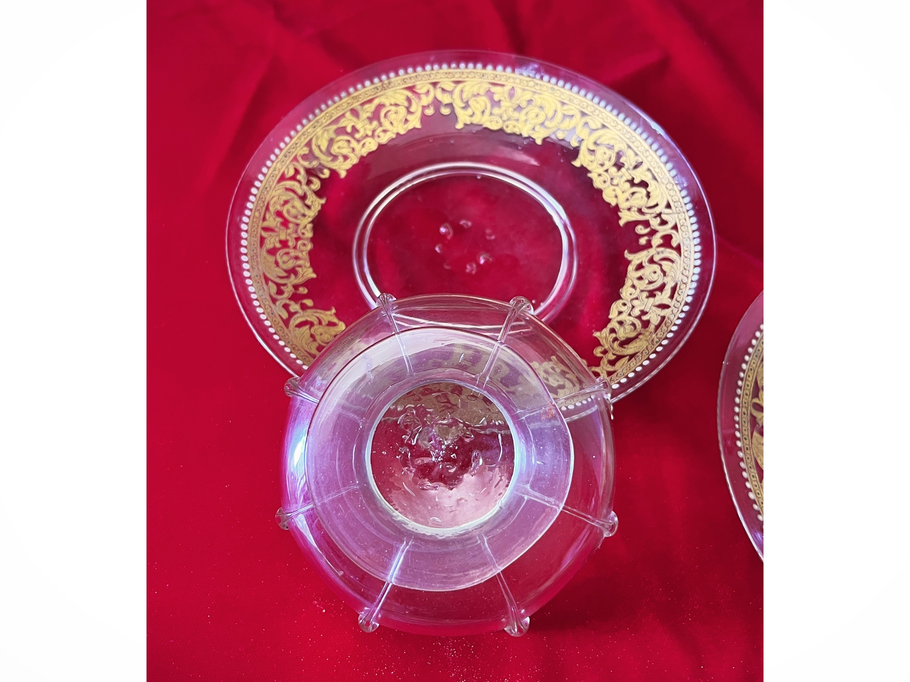 Coppia di coppe in vetro soffiato di Murano, probabilmente Salviati