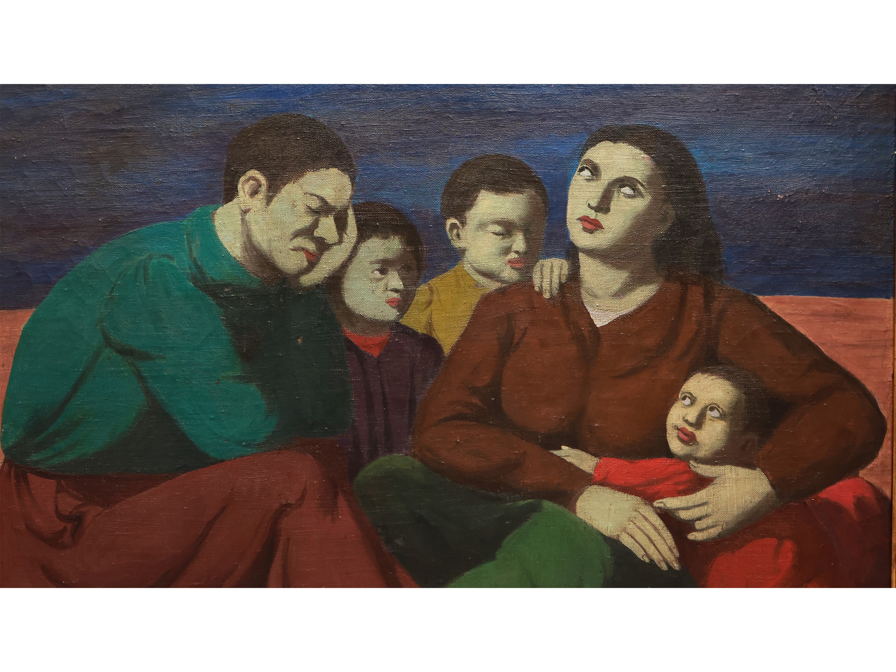 Pompeo Borra - Profughi 1946, olio su tela