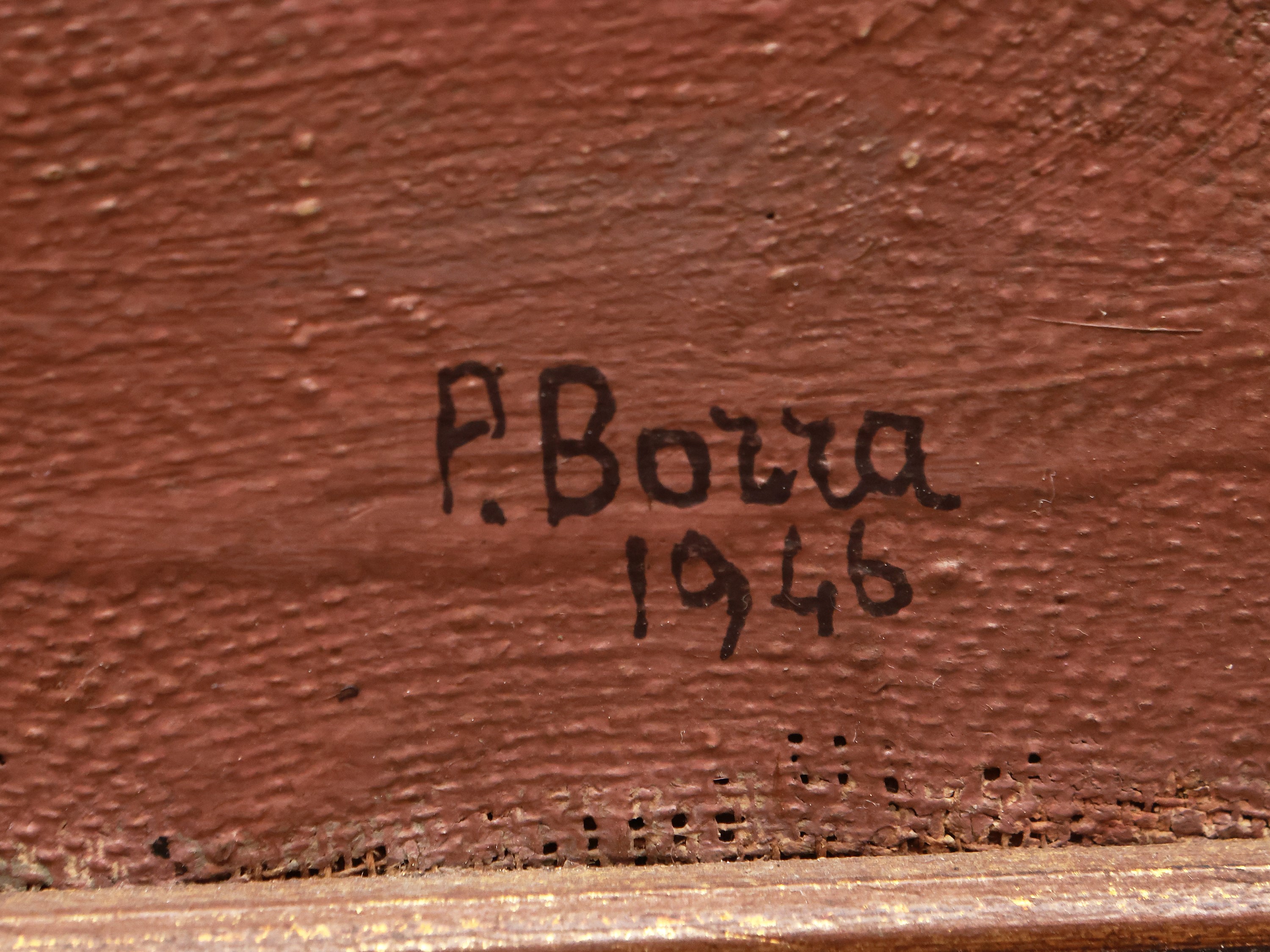 Pompeo Borra - Profughi 1946, olio su tela
