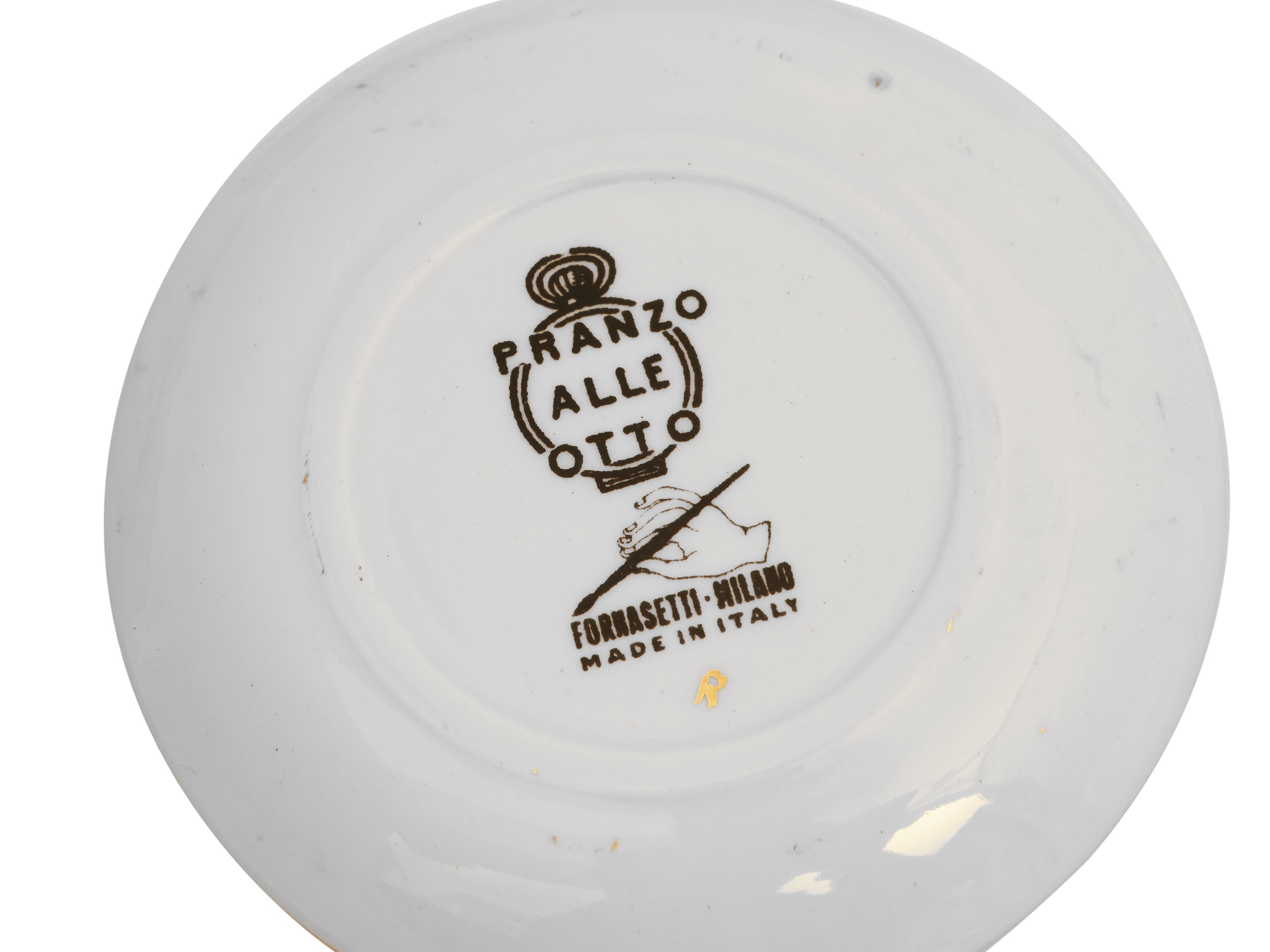 Set di otto sottobicchieri in ceramica, serie Pranzo alle Otto