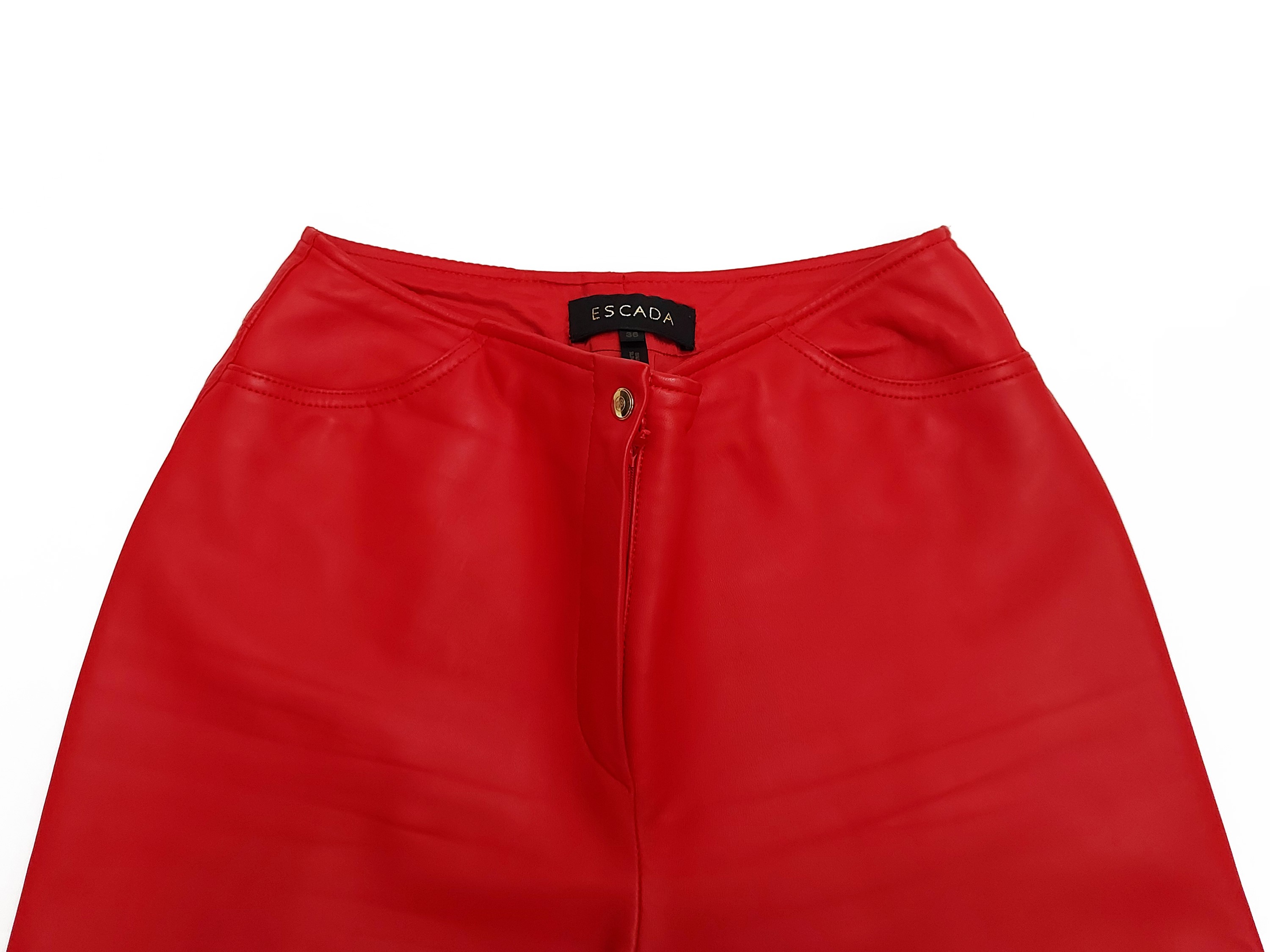 Escada - Pantaloni in pelle rossa