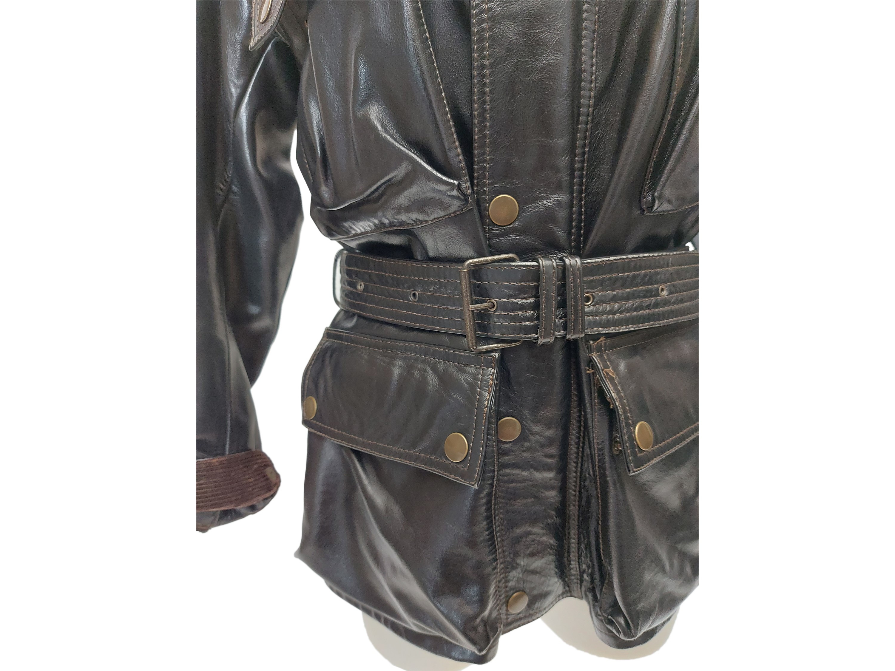 Belstaff - Giaccone in pelle nera