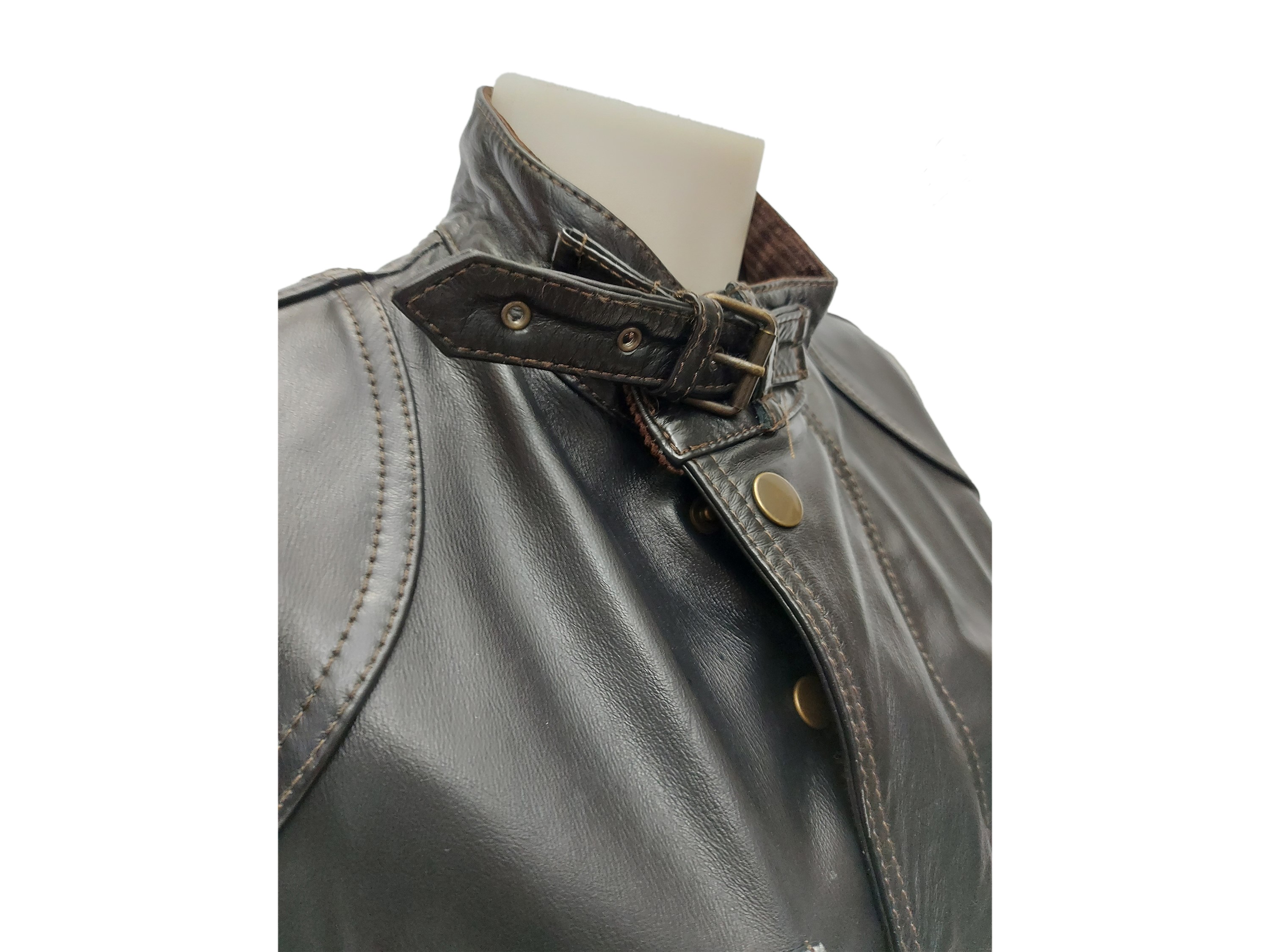 Belstaff - Giaccone in pelle nera