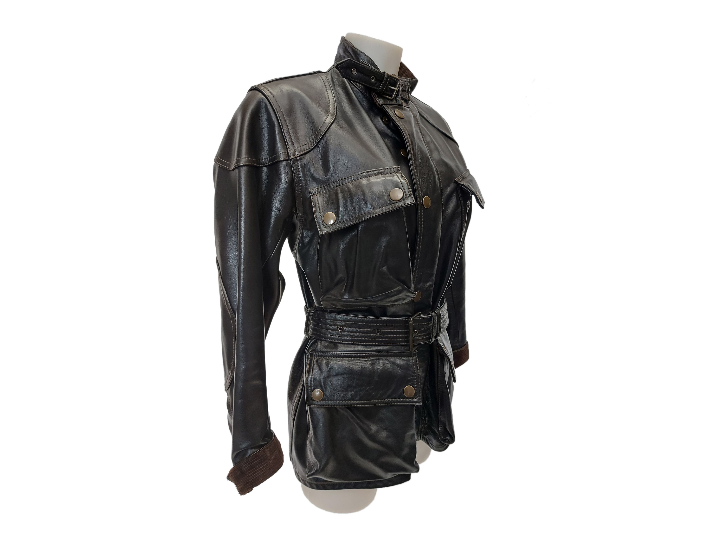 Belstaff - Giaccone in pelle nera