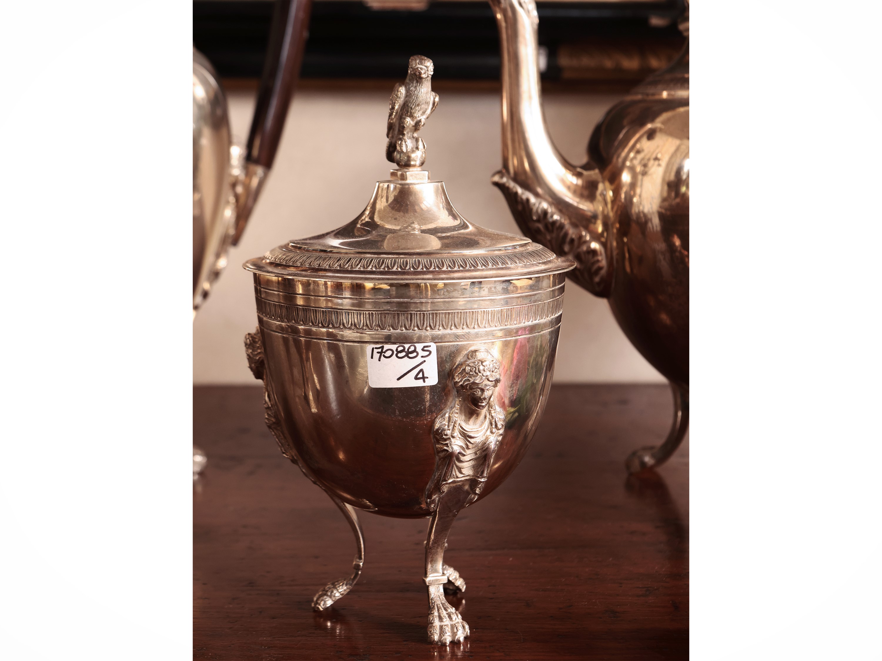 Importante servizio da tè e caffè in argento sterling 925, Pampaloni Firenze