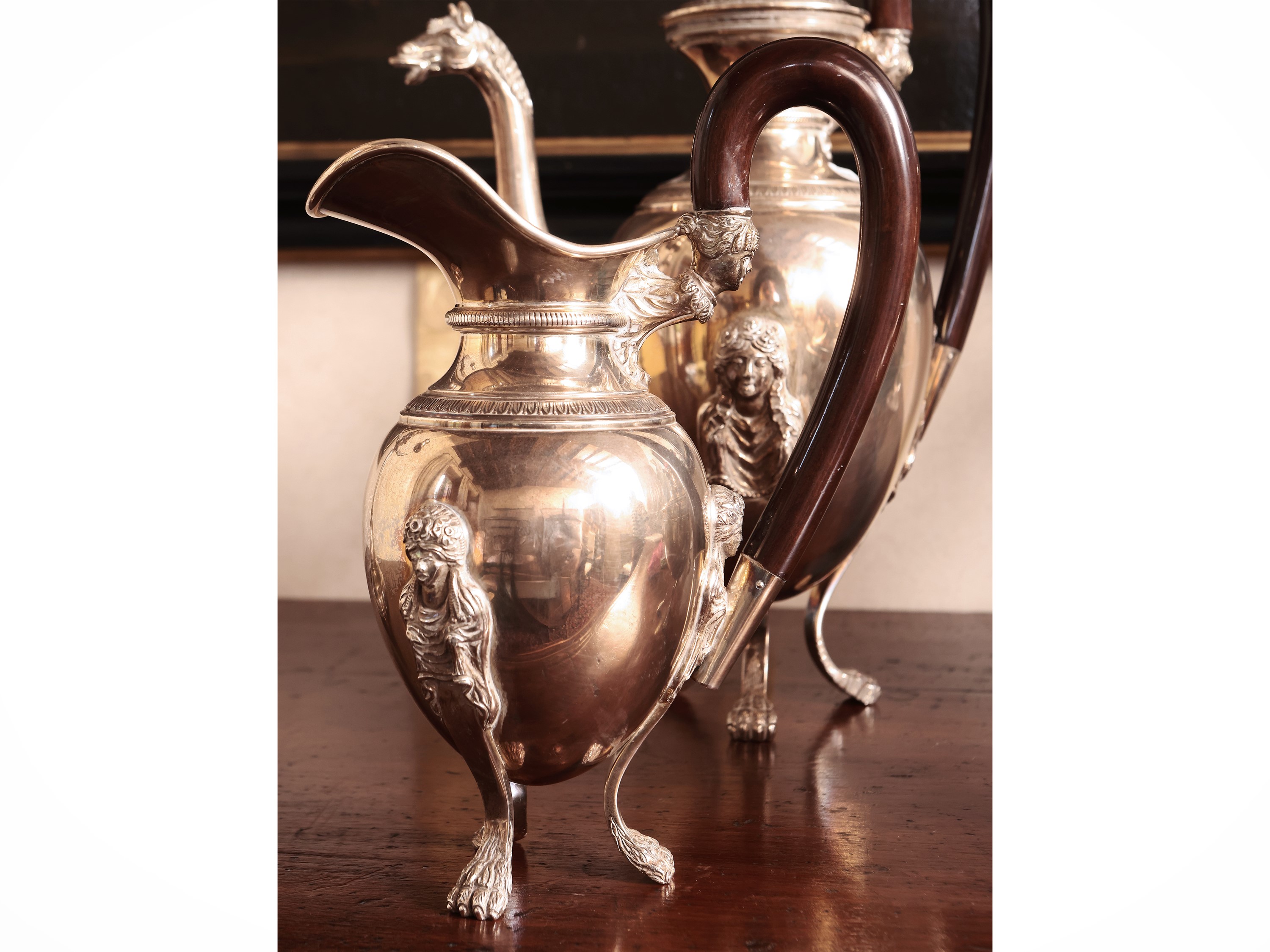 Importante servizio da tè e caffè in argento sterling 925, Pampaloni Firenze