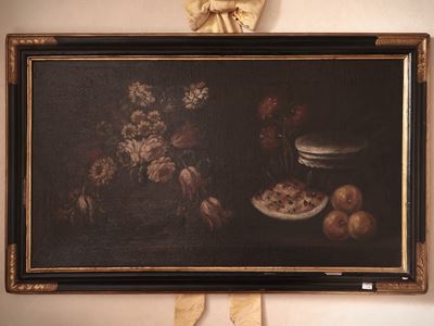Natura Morta con Fiori, Anguria e Pomi - Natura Morta con Fiori, Zucca e Uva