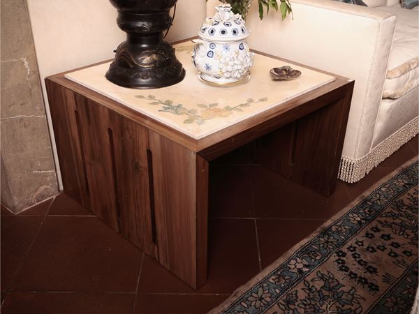 Modern walnut support table