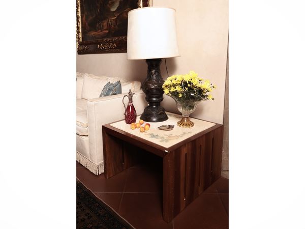 Modern walnut support table