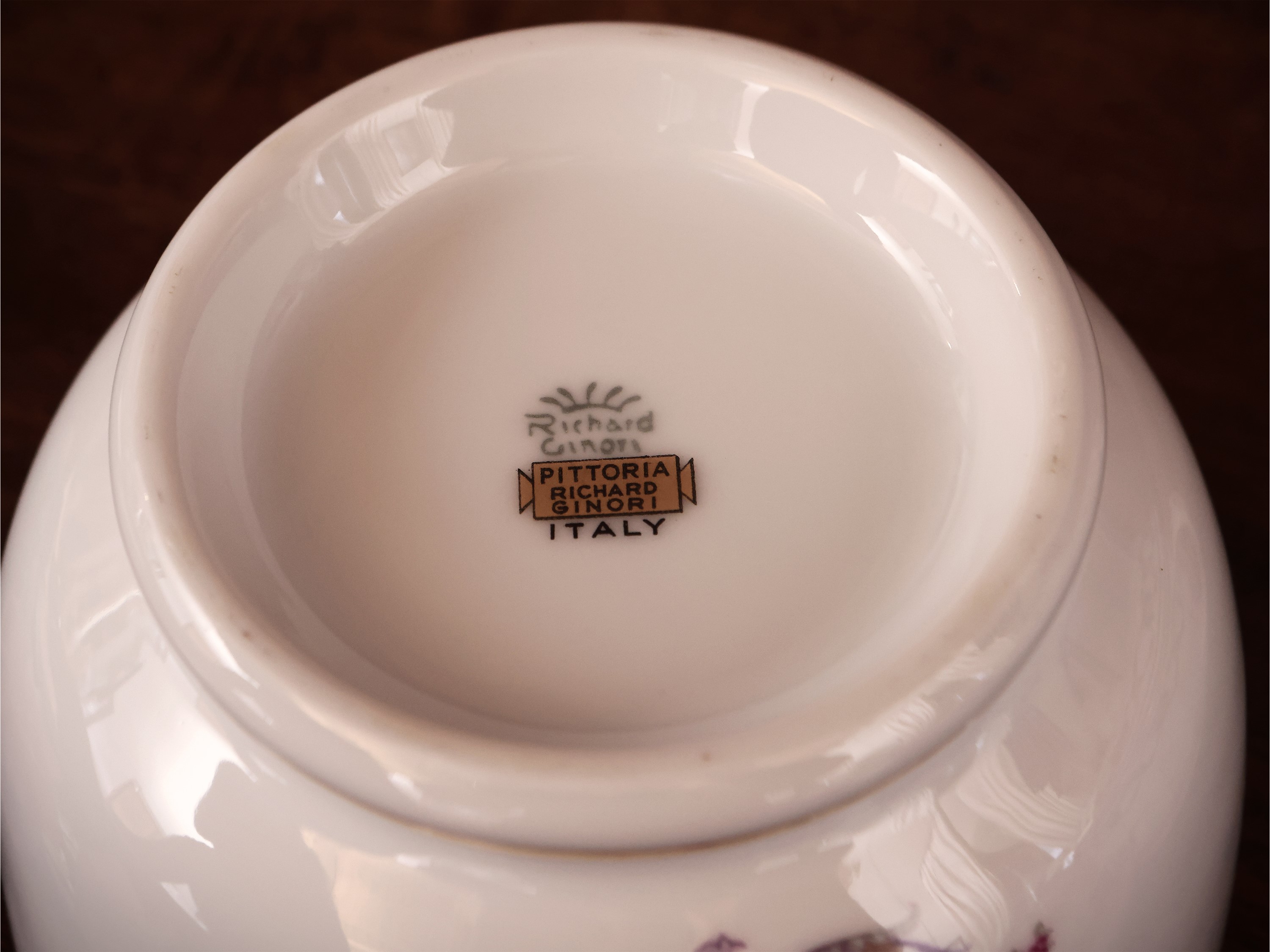 Zuccheriera e Tazza da Puerpera Rapallo in Porcellana Richard Ginori