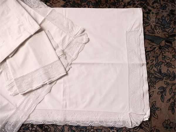 Lenzuolo matrimoniale in lino bianco
