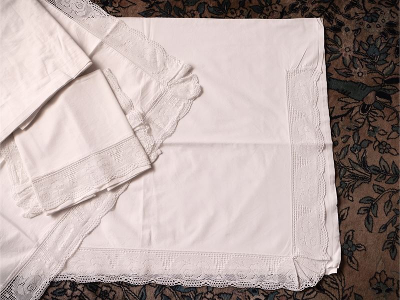 Lenzuolo Matrimoniale in Lino Bianco