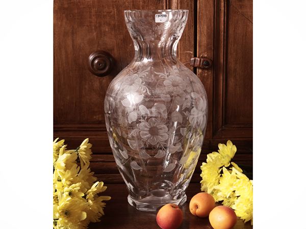 Vaso da fiori in cristallo molato, Colle Val d'Elsa, Boreno Cigli