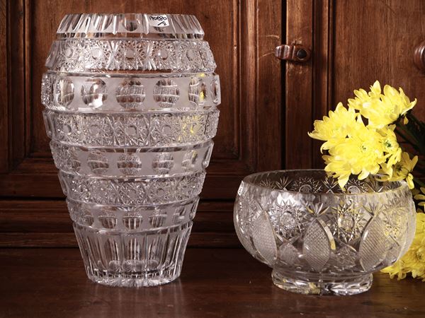 Vaso da fiori in cristallo molato