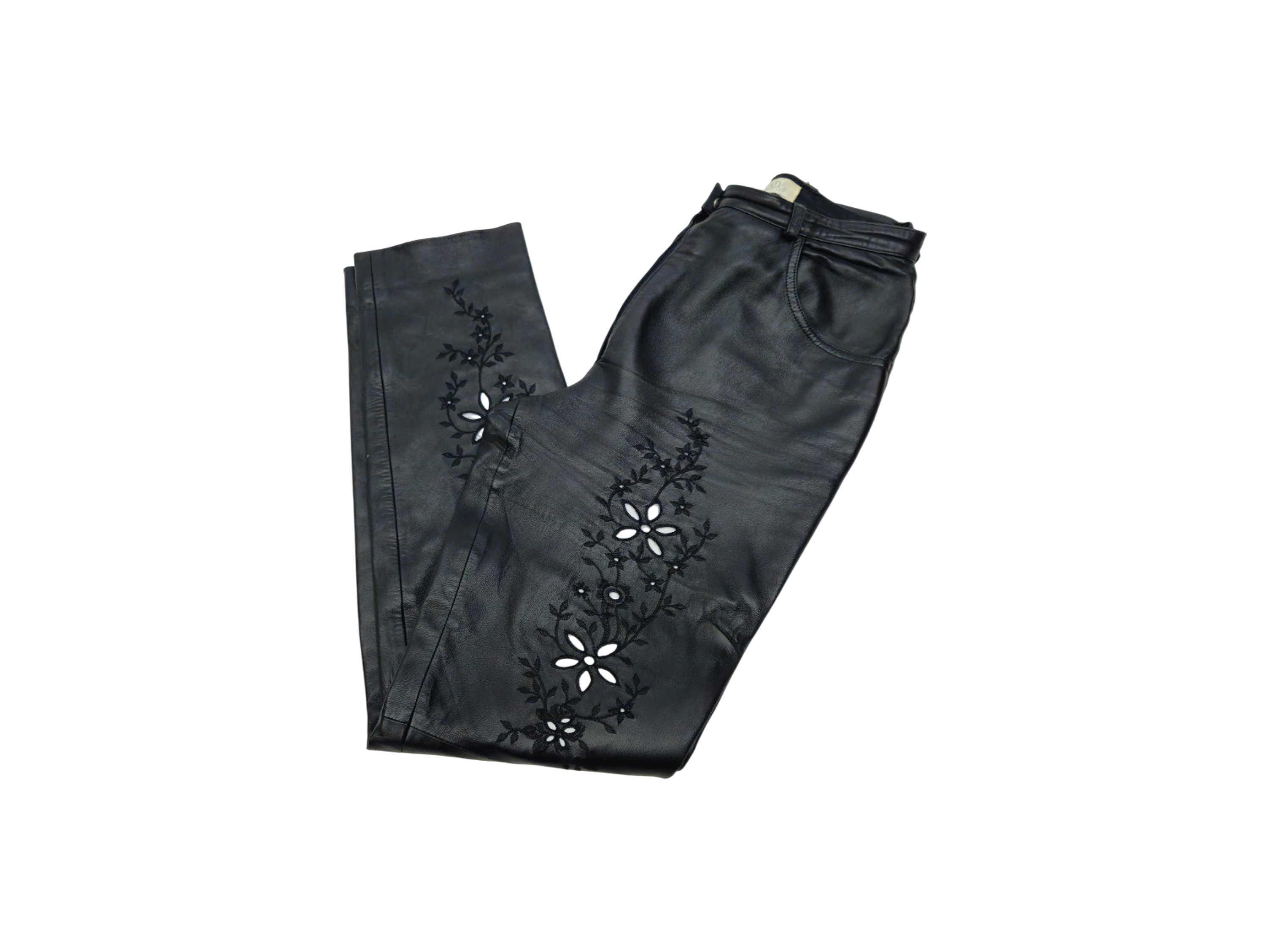 Escada - Tailleur in nappa blu con ricamo traforato