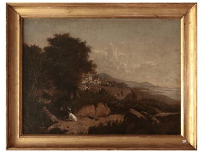 Paesaggio Marino con Scorcio di Città