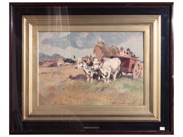 Carlo Domenici - Wagon with oxen