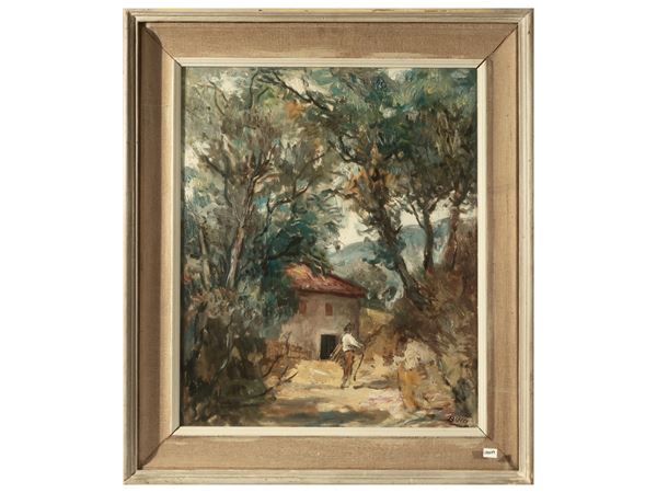 Mario Bucci - Landscape with figure