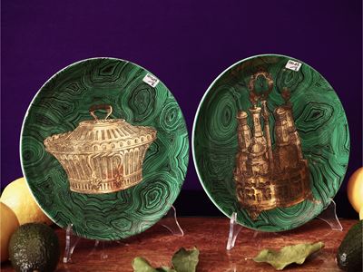 Coppia di Piatti in Porcellana, Piero Fornasetti