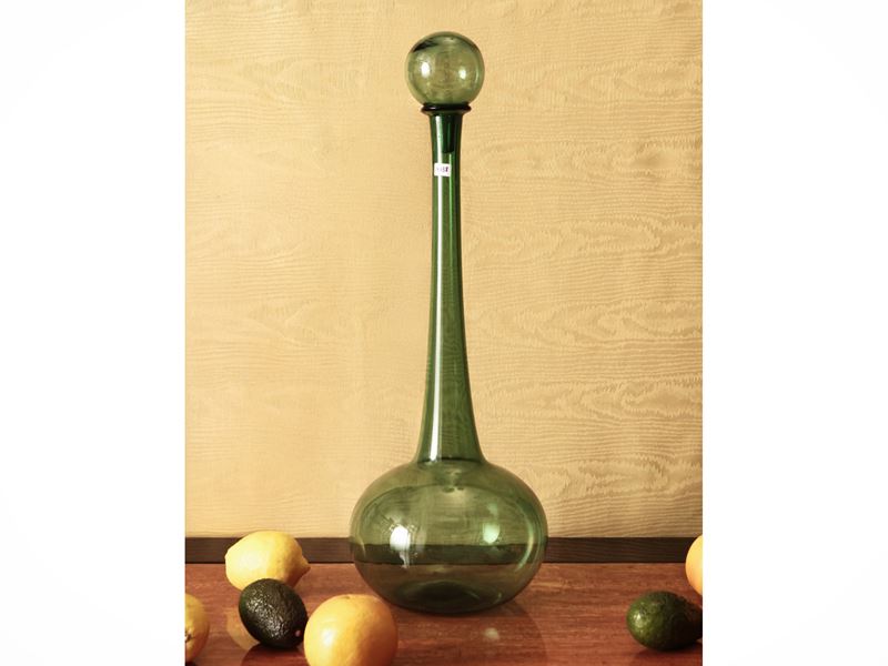 Grande vaso in vetro verde di Empoli