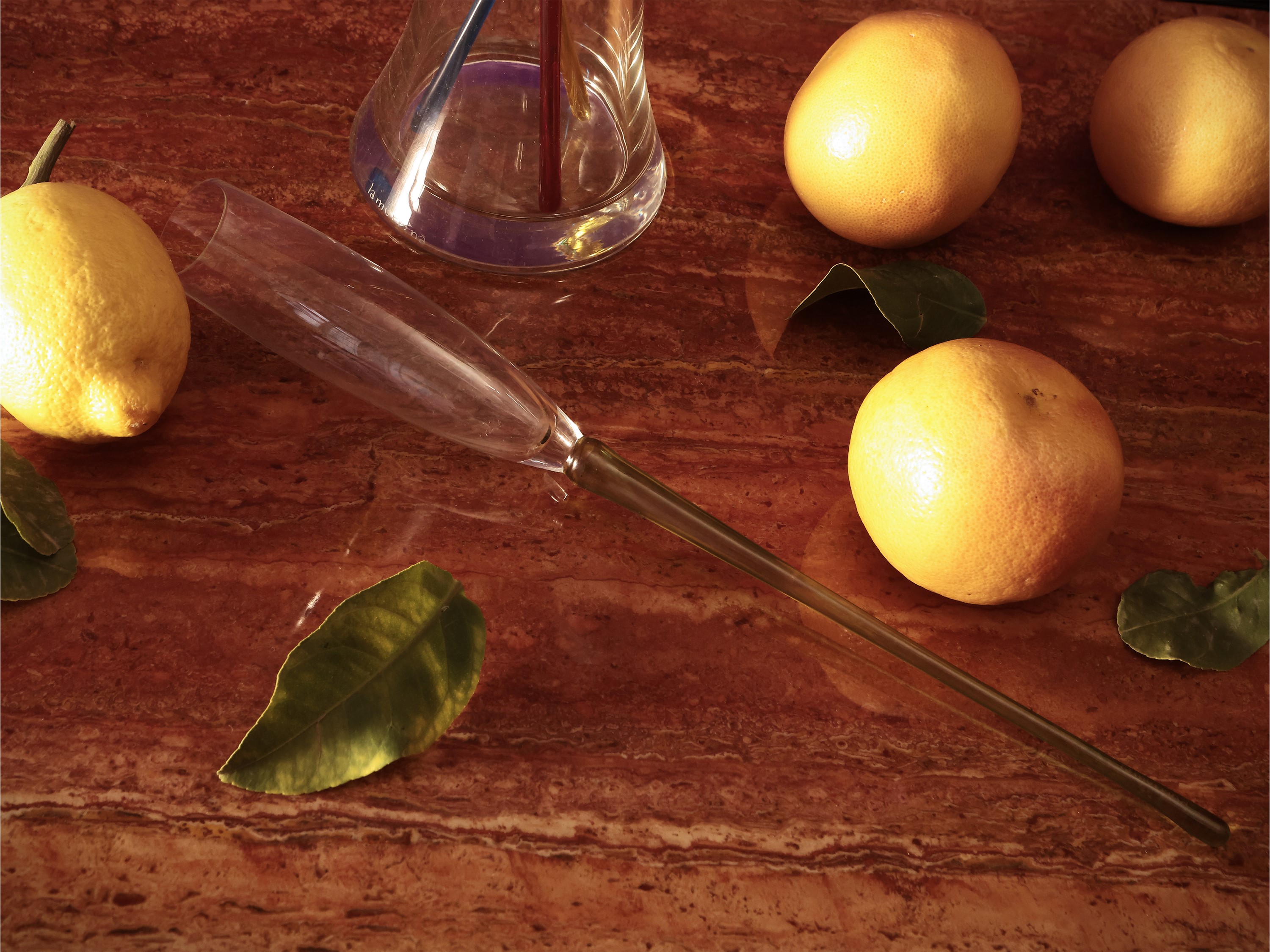 Serie di quattro flute a tulipano in vetro, La Murrina