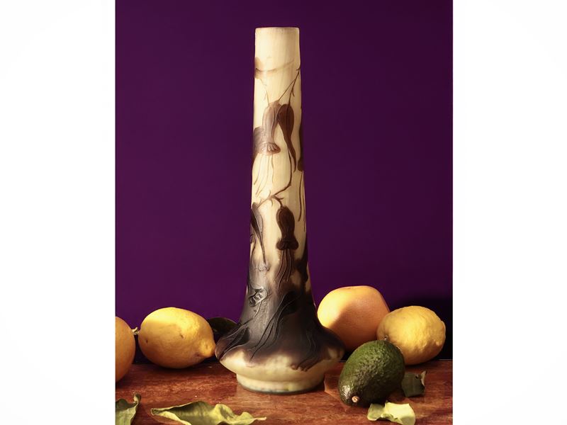 Vaso in vetro doppio a cammeo