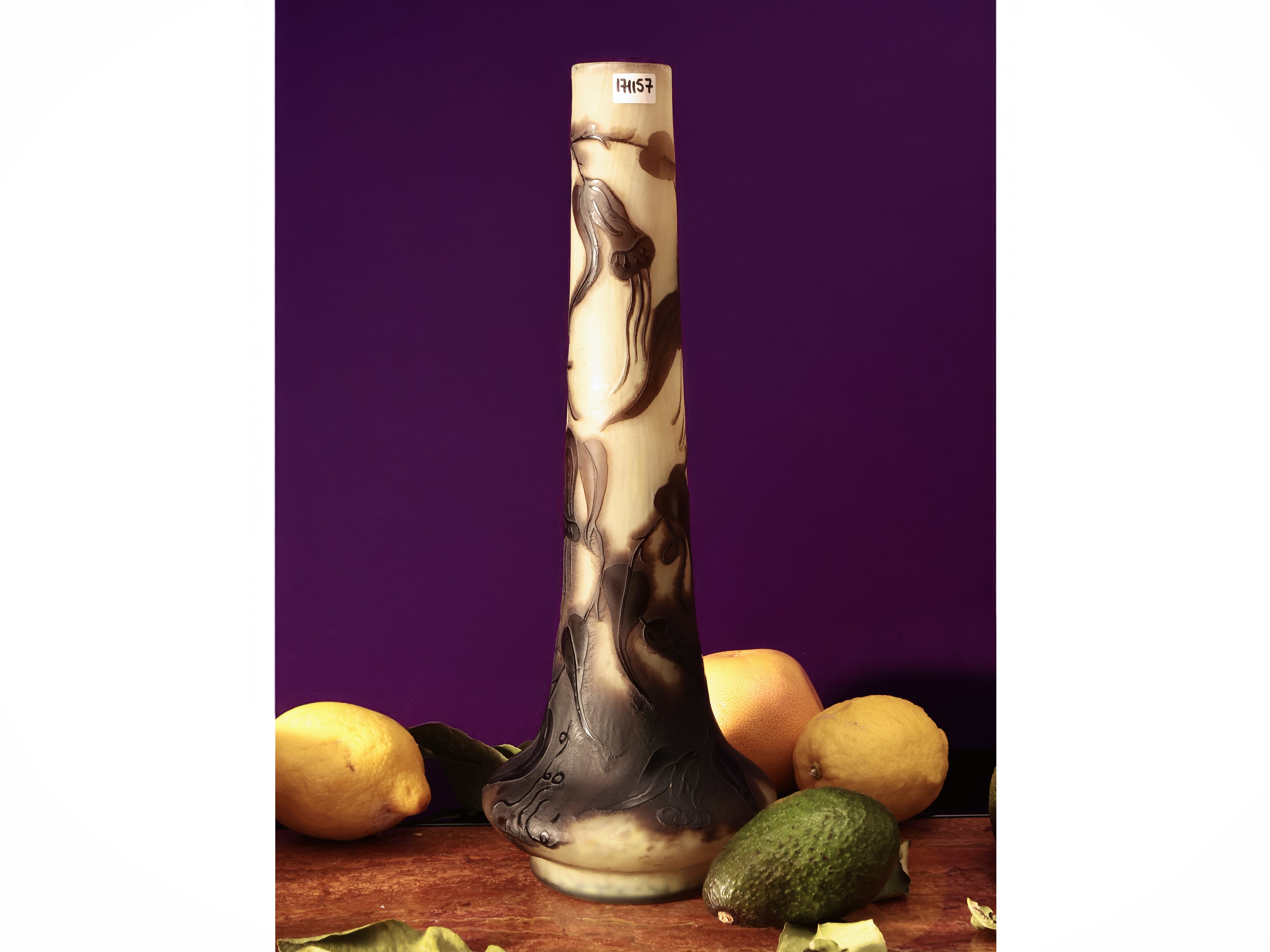 Vaso in vetro doppio a cammeo