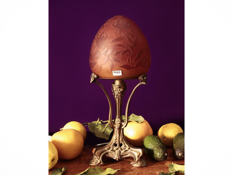 Lampada in vetro doppio a cammeo