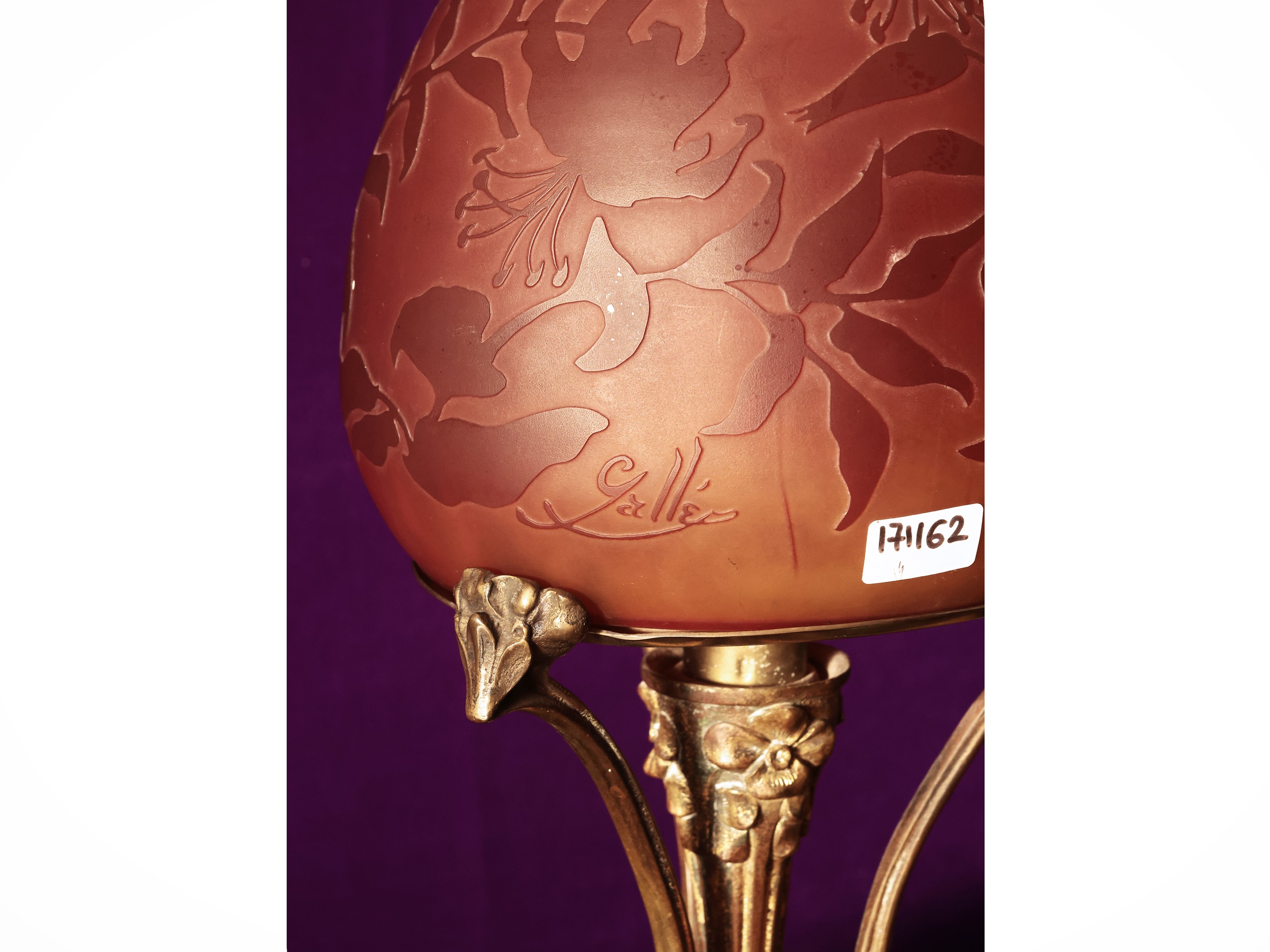 Lampada in vetro doppio a cammeo